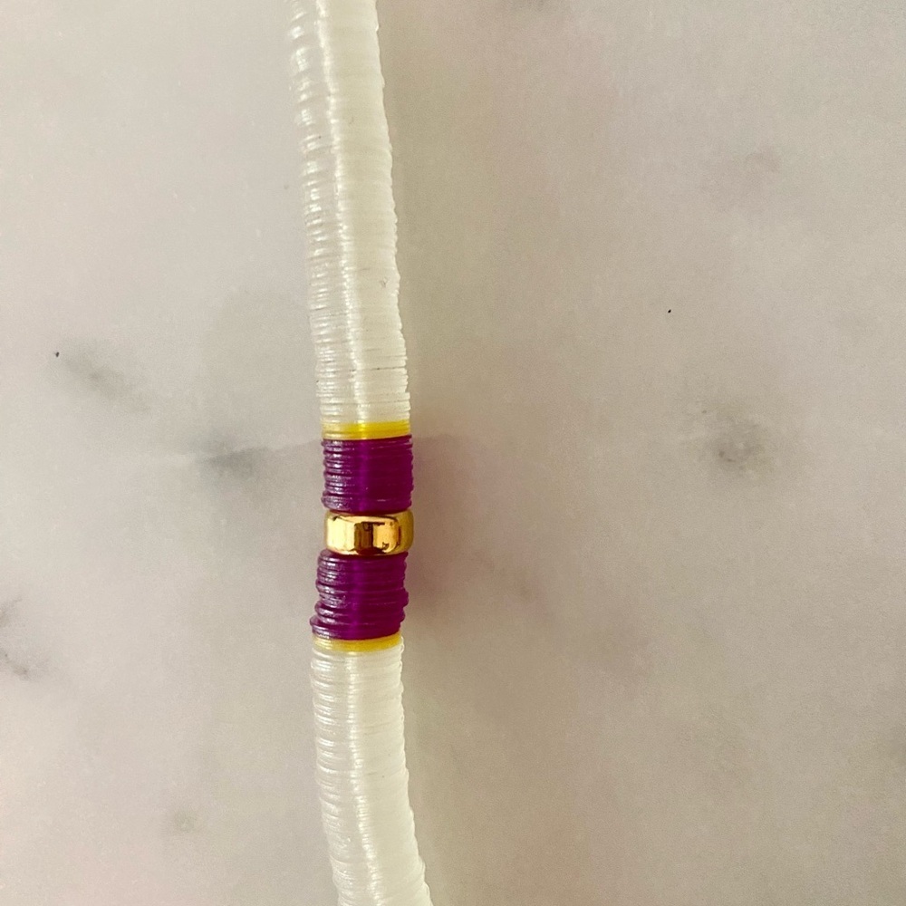 Maje Eliou purple and gold necklace. - Picture 3 of 4